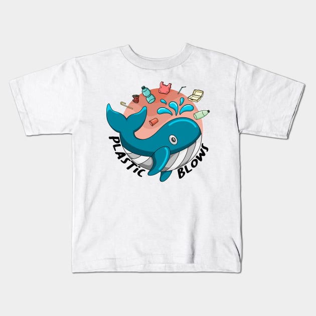 Plastic Blows Kids T-Shirt by MZeeDesigns